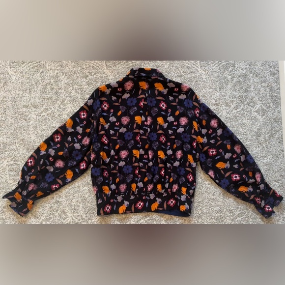 Ba&sh Black and Floral Button-Down Blouse - Size Small - Picture 2 of 4